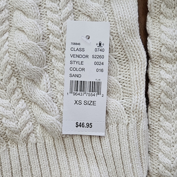 NWT LA Hearts Bailey Cable Knit Cropped Sweater - Sand - Picture 6 of 6